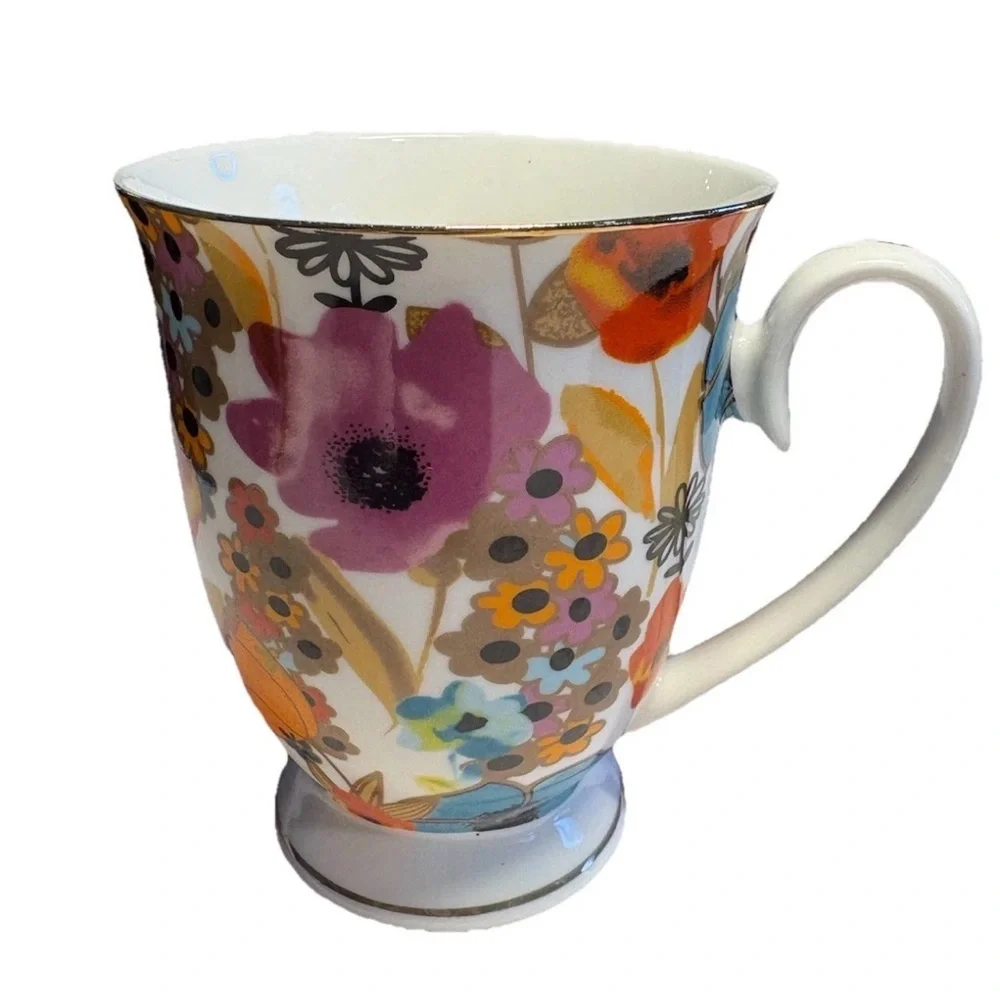 Vibrant Floral Ceramic Mug